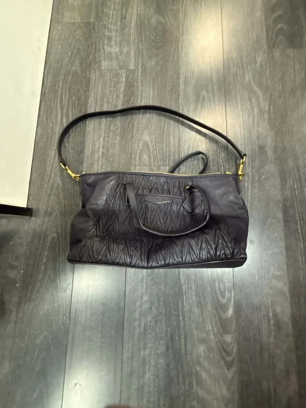 Coach Ally Quilted Leather Satchel in Dark-purple